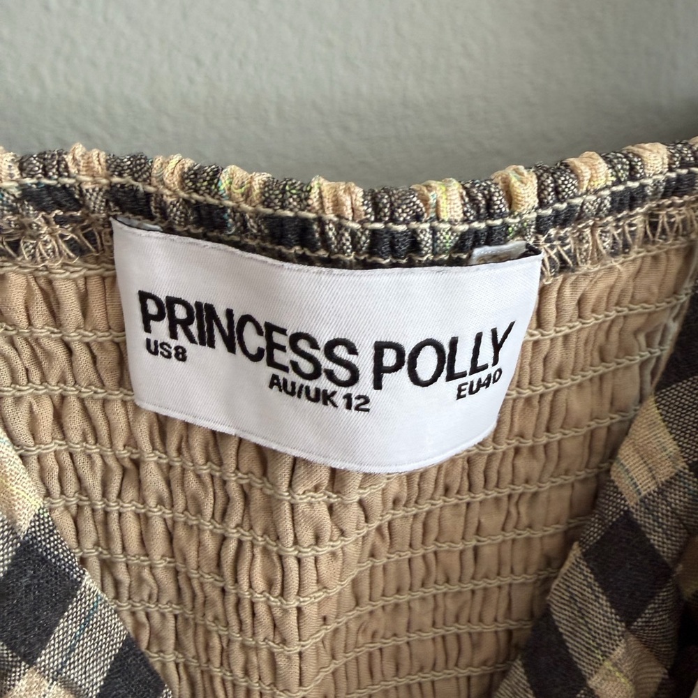 Princess Polly Black and Cream Gingham Maxi Dress - Picture 3 of 3